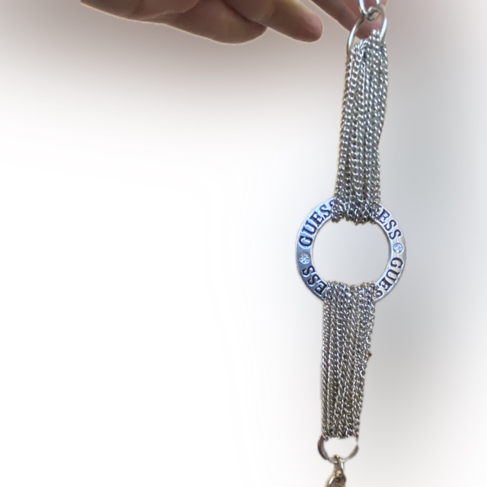 GUESS Chain Bracelet, Silver, Rhinestone - Picture 3 of 7